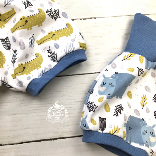 Babyhose Sommer Krokodile, Nilpferde
