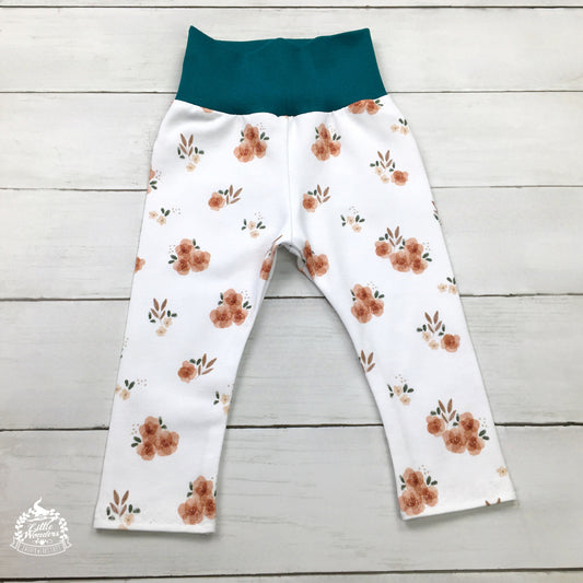 Leggings Pfirsichblüten aus Bio Jersey
